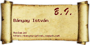 Bányay István névjegykártya